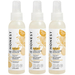 The Honest Company Conditioning Hair Detangler 3-Pack Leave-in Conditioner and Fortifying Spray, Tear Free Cruelty-Free, Hypoallergenic, Citrus Vanilla Refresh, 4 fl oz, pack of 3