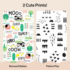 The Honest Company Comfort Dry Disposable Daytime Diapers for Sensitive Skin, Hypoallergenic, Fragrance-Free, Barnyard Babies + Pattern Play, Club Box, Size 7 (41 lbs), 32 Count