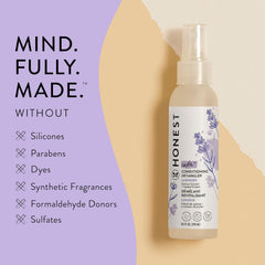 The Honest Company Conditioning Hair Detangler, Leave-In Conditioner and Fortifying Spray, Tear Free, Cruelty-Free, Hypoallergenic, Lavender Calm, 4 Fl Oz (Pack of 3)