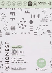 The Honest Company Hypoallergenic Multi-Use Baby Wipes for Sensitive Skin Baby Pattern Play 288 Count (Pack of 3)