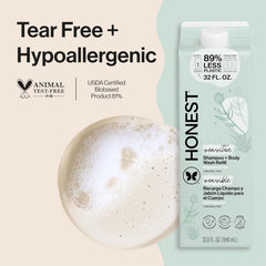 The Honest Company 2-in-1 Cleansing Shampoo + Body Wash, Gentle Enough for Baby, Dermatologist Tested, Tear-Free, Hypoallergenic, Fragrance-Free