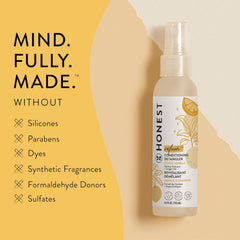 The Honest Company Conditioning Hair Detangler, Tear-Free, Hypoallergenic, Leave-In Conditioner and Fortifying Spray, Citrus Vanilla Refresh, 4 fl oz