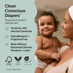 The Honest Company Comfort Dry Disposable Daytime Diapers, Hypoallergenic, Fragrance-Free, Sensitive Skin, Big Trucks + All the Letters, Club Box Size 5 (27+ lbs), 44 Count