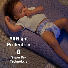 The Honest Company Comfort Dry Overnight Diapers, Up to 12 Hours Protection, Hypoallergenic, Cozy Cloud + Star Signs, Club Box Size 5 (27+ lbs), 40 Count
