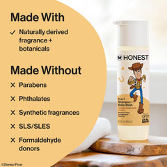 The Honest Company Cleansing 2-in-1 Shampoo + Body Wash, Gentle on Skin, Dermatologist Tested, Tear Free, Hypoallergenic, Disney and Pixar's Toy Story, Orange Creamsicle