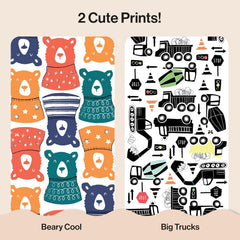 The Honest Company Comfort Dry Disposable Daytime Diapers, Hypoallergenic, Fragrance-Free, Sensitive Skin, Beary Cool + Big Trucks, Club Box Size 6 (35+ lbs), 40 Count