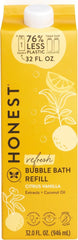 The Honest Company Foaming Bubble Bath Refill Carton, Gentle for Baby, Naturally Derived, Tear-Free, Hypoallergenic, Citrus Vanilla Refresh, 32 fl oz