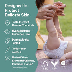 The Honest Company Clean Conscious Diapers®, Up to 100% Leak Protection, Designed to Protect Delicate Skin, Hypoallergenic + Fragrance-Free, UR Ribbiting + Waddle It Be, Club Box, Size 6, 40 Count