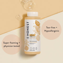 The Honest Company Foaming Bubble Bath, Naturally Derived, Tear-free, Hypoallergenic, Citrus Vanilla Refresh, 12 fl oz
