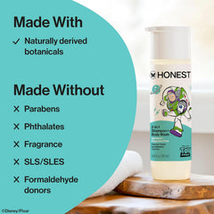 The Honest Company Cleansing 2-in-1 Shampoo + Body Wash, Gentle on Skin, Dermatologist Tested, Tear Free, Hypoallergenic, Disney and Pixar's Toy Story, Sensitive Fragrance Free