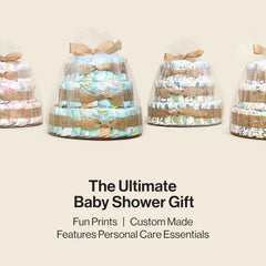 The Honest Company Deluxe Diaper Cake, Diapers Baby Personal Care Plant-Based Wipes, Rose Blossom, Size 1 8-14 lbs 70 Count